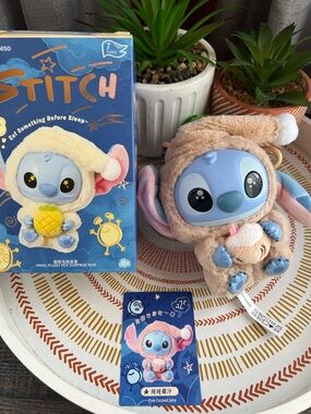 MINISO Disney Stitch Eat Something Before Sleep Plush - Brown Coconut Juice